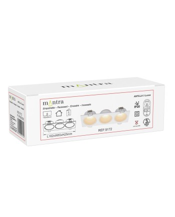ANTILLA * EMPOTRABLE Mini GU10 3L  BLANCO